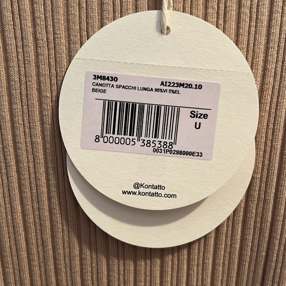 Kontatto made in Italy one size beige ribbed cami-tunique - Picture 4 of 6